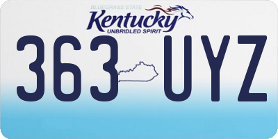 KY license plate 363UYZ