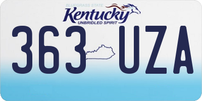 KY license plate 363UZA