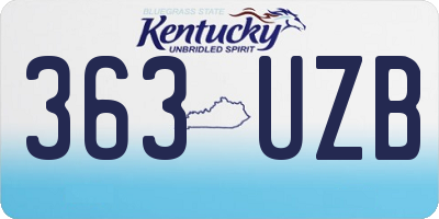 KY license plate 363UZB