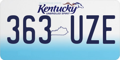 KY license plate 363UZE