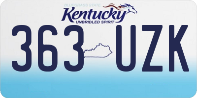 KY license plate 363UZK