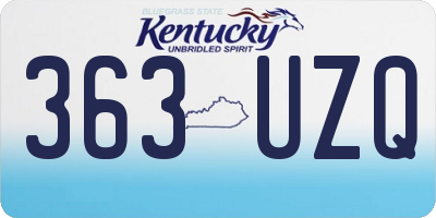 KY license plate 363UZQ