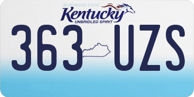 KY license plate 363UZS