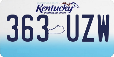 KY license plate 363UZW