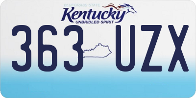 KY license plate 363UZX