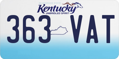 KY license plate 363VAT