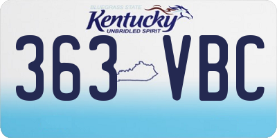 KY license plate 363VBC