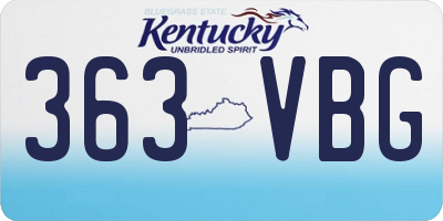 KY license plate 363VBG
