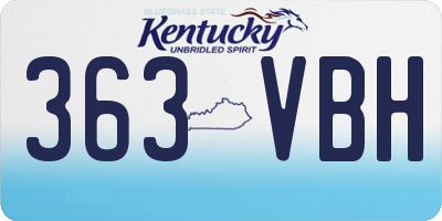 KY license plate 363VBH