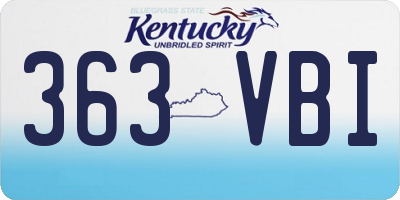 KY license plate 363VBI