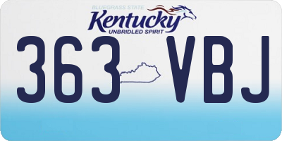 KY license plate 363VBJ