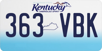 KY license plate 363VBK