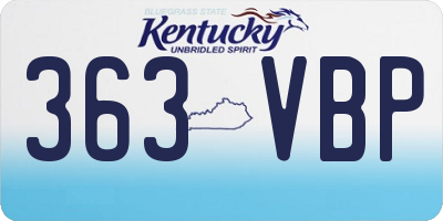 KY license plate 363VBP