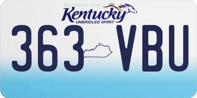 KY license plate 363VBU
