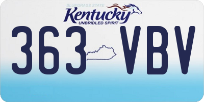 KY license plate 363VBV