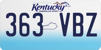 KY license plate 363VBZ