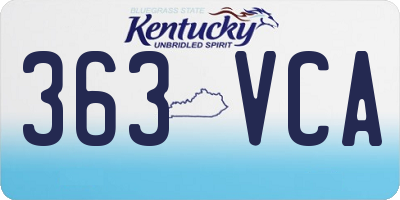 KY license plate 363VCA