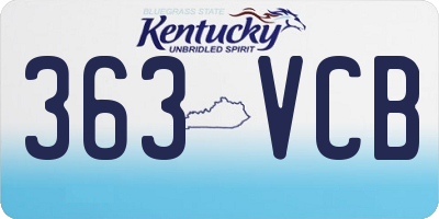 KY license plate 363VCB
