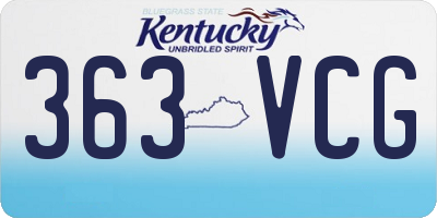 KY license plate 363VCG