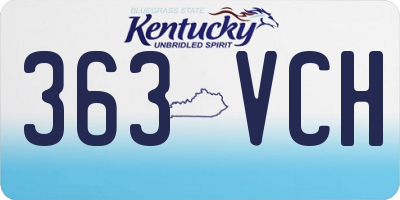 KY license plate 363VCH