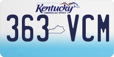 KY license plate 363VCM