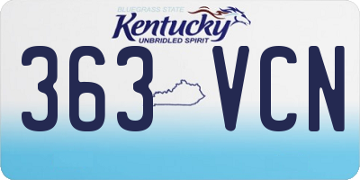 KY license plate 363VCN