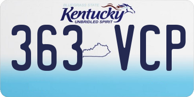 KY license plate 363VCP