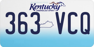 KY license plate 363VCQ