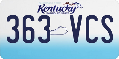 KY license plate 363VCS
