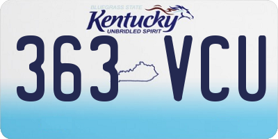 KY license plate 363VCU