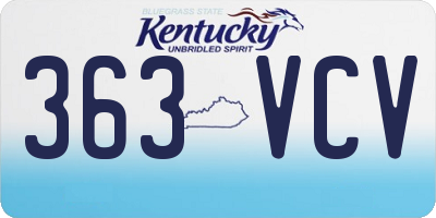KY license plate 363VCV