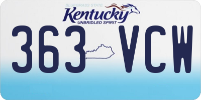 KY license plate 363VCW
