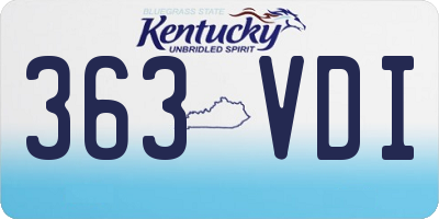 KY license plate 363VDI
