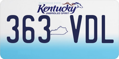 KY license plate 363VDL