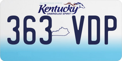 KY license plate 363VDP