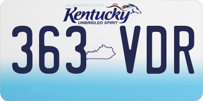 KY license plate 363VDR