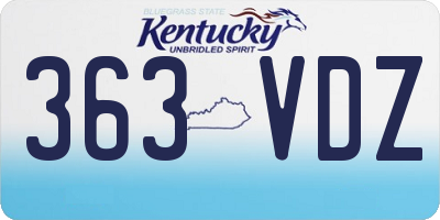 KY license plate 363VDZ