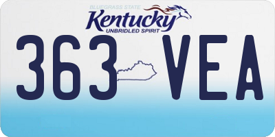 KY license plate 363VEA