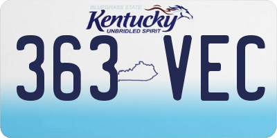 KY license plate 363VEC
