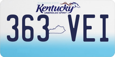 KY license plate 363VEI