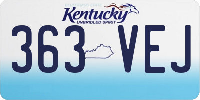 KY license plate 363VEJ
