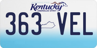 KY license plate 363VEL