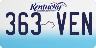 KY license plate 363VEN