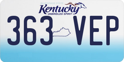 KY license plate 363VEP
