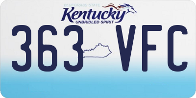 KY license plate 363VFC