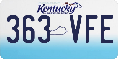 KY license plate 363VFE