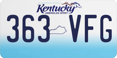 KY license plate 363VFG