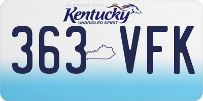 KY license plate 363VFK
