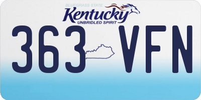 KY license plate 363VFN