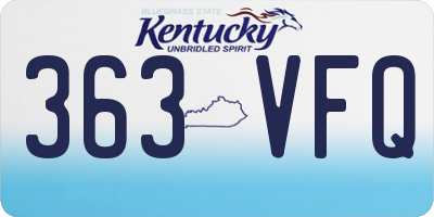 KY license plate 363VFQ